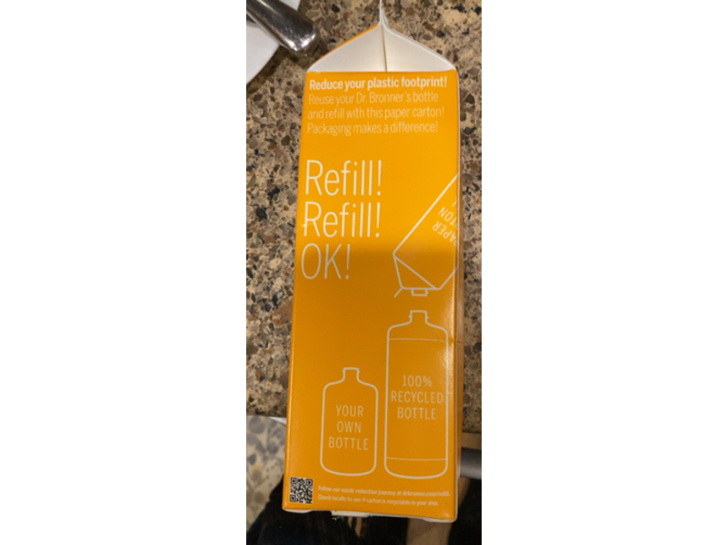 Dr. Bronner's 18 In 1 Pure Castile Liquid Soap Refill, Hemp Citrus, 32 fl oz/946 mL