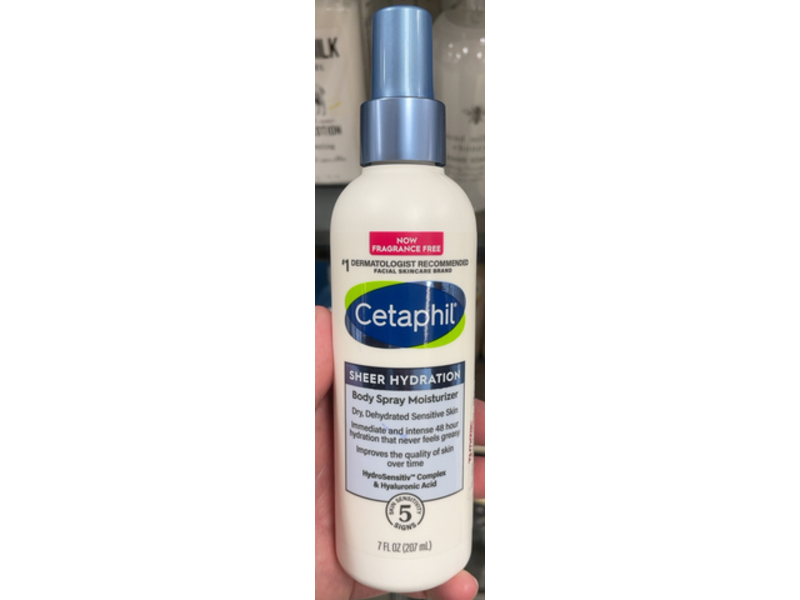 Cetaphil Body Spray Moisturizer, Fragrance Free, Sheer Hydration, 7 fl oz/207 mL
