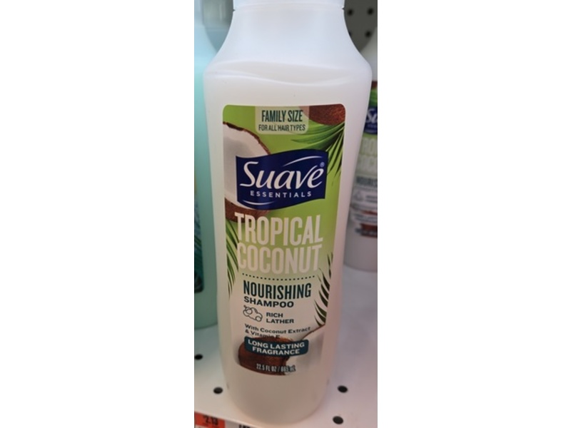 Suave Essentials Nourishing Shampoo, Tropical Coconut, 22.5 fl oz/665 mL