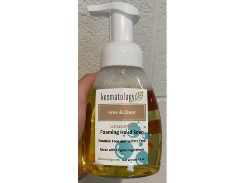 Kosmatology Foaming Hand Soap, Free & Clear, 8.5 fl oz