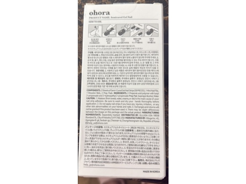 ohora Semi Cured Gel Nail Strips, N Red Light, Count 38