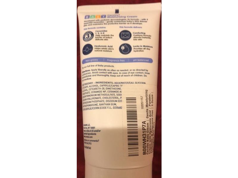 CeraVe Baby Moisturizing Cream, 5 oz/142 g