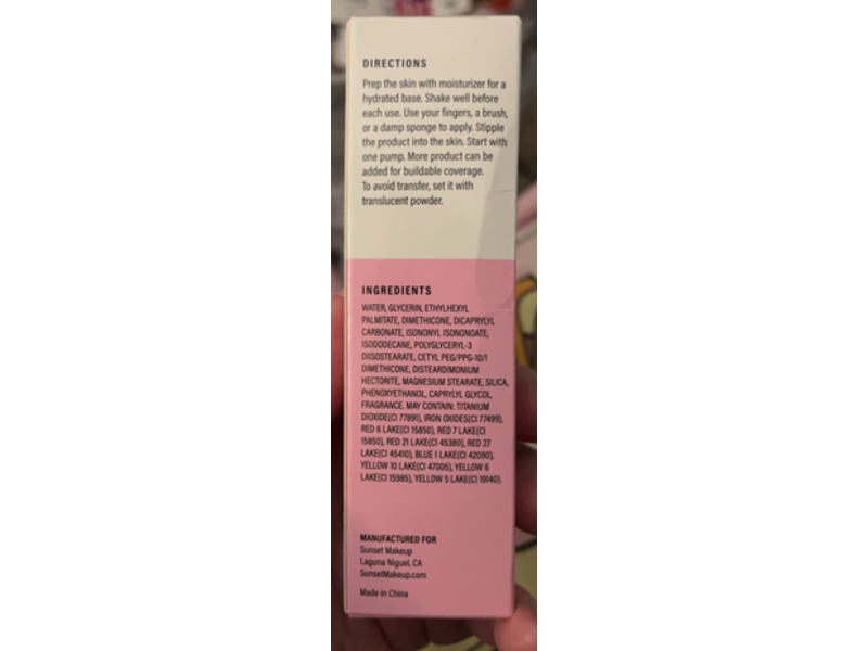 Sunset Makeup Colorful Foundation, Red, 1.05 fl oz/30 mL