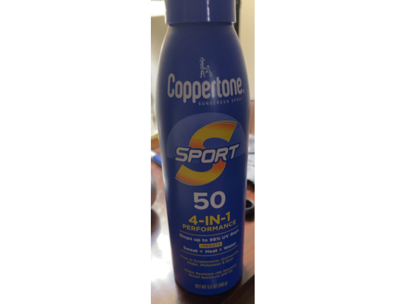 Coppertone Sport 4 - In - 1 Sunscreen Spray, SPF 50, 5.5 oz/156 g