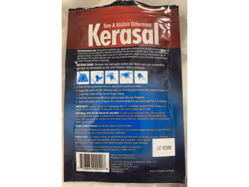 Kerasal Nighttime Renewal Fungal Nail Patches, 14 Count