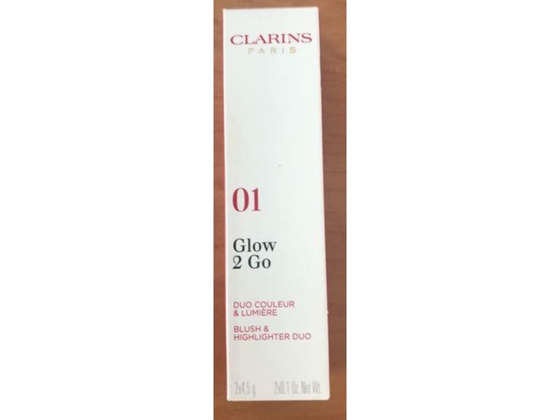 Clarins Glow 2 Go Blush & Highlighter Duo, 01 Glowy Pink