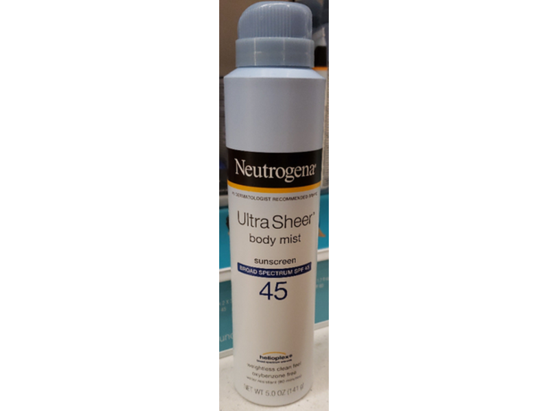 Neutrogena Ultra Sheer Body Mist Sunscreen, SPF 45, 5 oz/141 g
