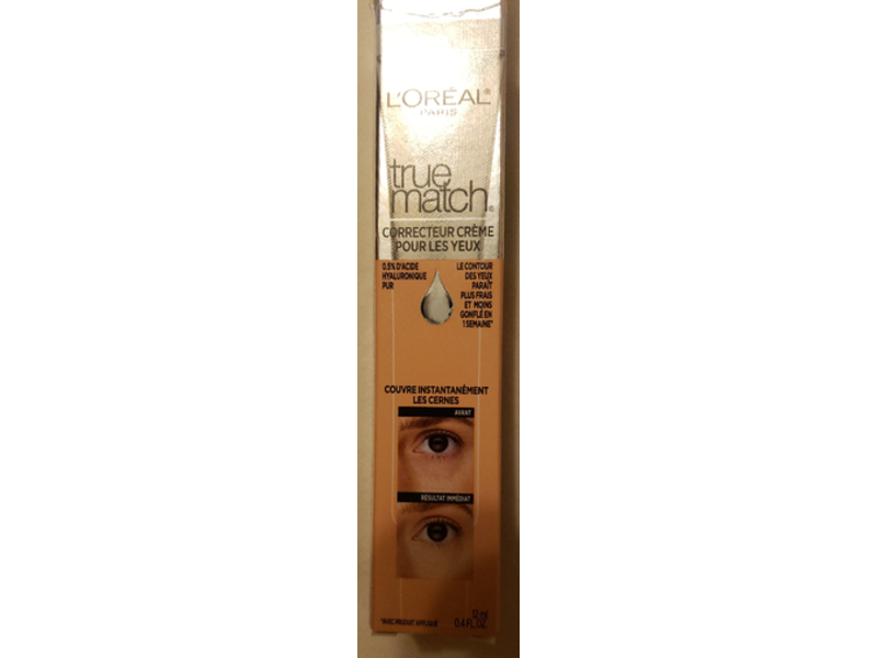 L'Oreal Paris True Match Eye Cream Concealer, Light N3-4, 0.4 fl oz/12 mL
