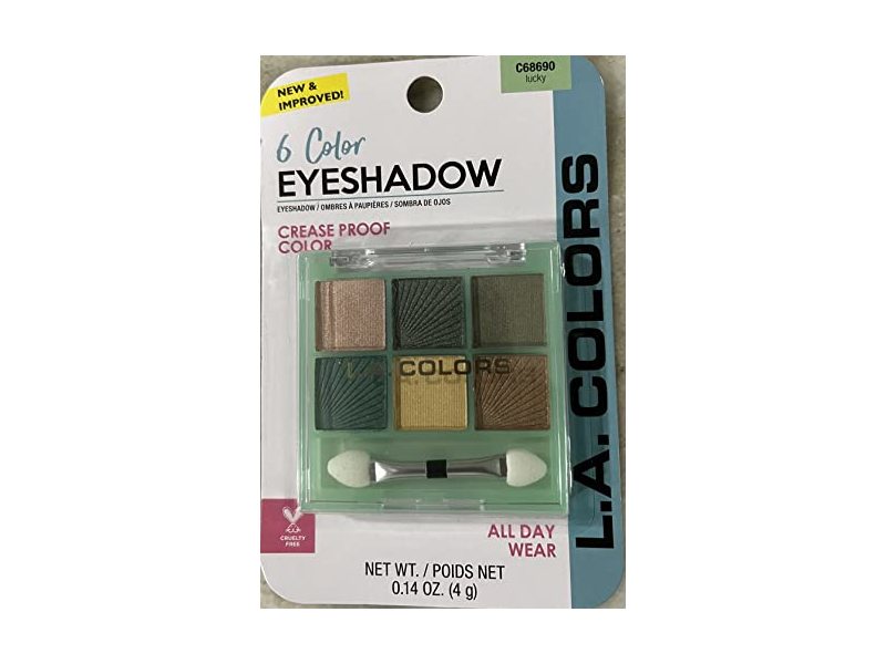 L.A. COLORS Eyeshadow, Nite Out, Playful, Lucky, Haute, 0.14 oz/4 g, Pack Of 4