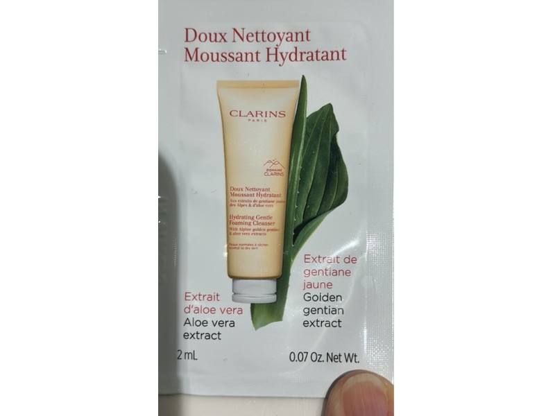 Clarins Paris Hydrating Gentle Foaming Cleanser, 0.07 oz/2 mL