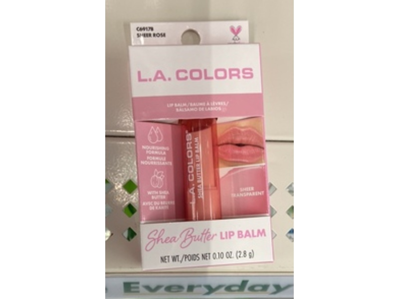 L.A. Colors Shea Butter Lip Balm, Sheer Rose, 0.10 oz/2.8 g