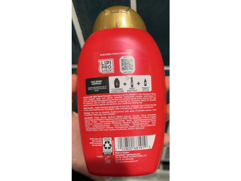 OGX Repair & Protect Bond Protein Shampoo, 13 fl oz/385 mL