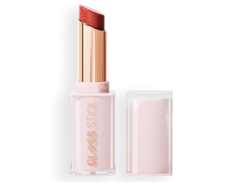 Makeup Revolution Pout Lip Gloss Stick, Shimmer Sugar Cookie Pink, 0.1 oz/3 g