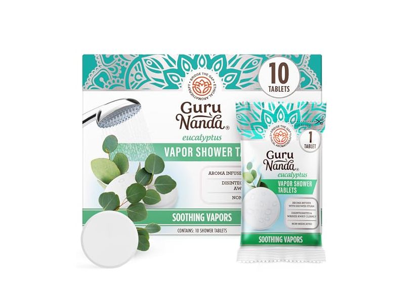 Guru Nanda Vapor Shower Tablets, Eucalyptus, 10 Count