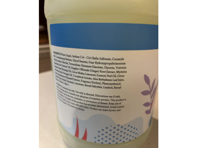 Ginger Lily Farms Botanicals Nourishing Body Wash, Island Tranquility Green Tea Lemongrass, 128 fl oz/3.78 L