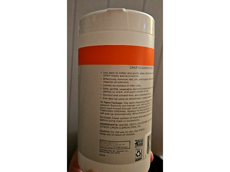 Equate CPAP Cleaning Wipes, 62 Count