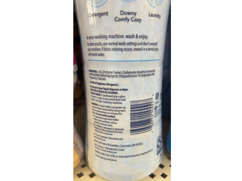 Downy Comfy Cozy In-Wash Softening Booster, Meadow Rain, 25.6 oz/725 g