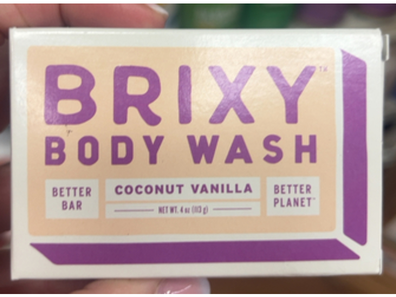 Brixy Body Wash Bar, Coconut Vanilla, 4 oz/113 g