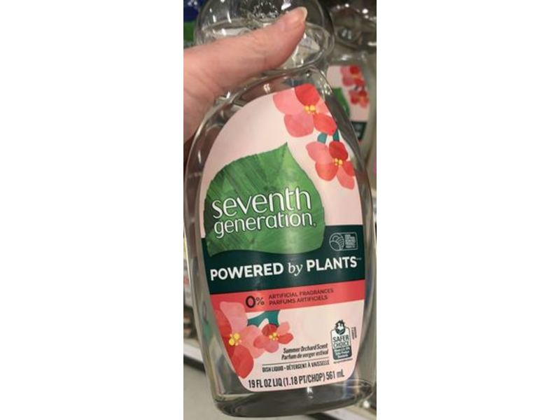 Seventh Generation Dish Liquid, Summer Orchard Scent, 19 fl oz/561 mL