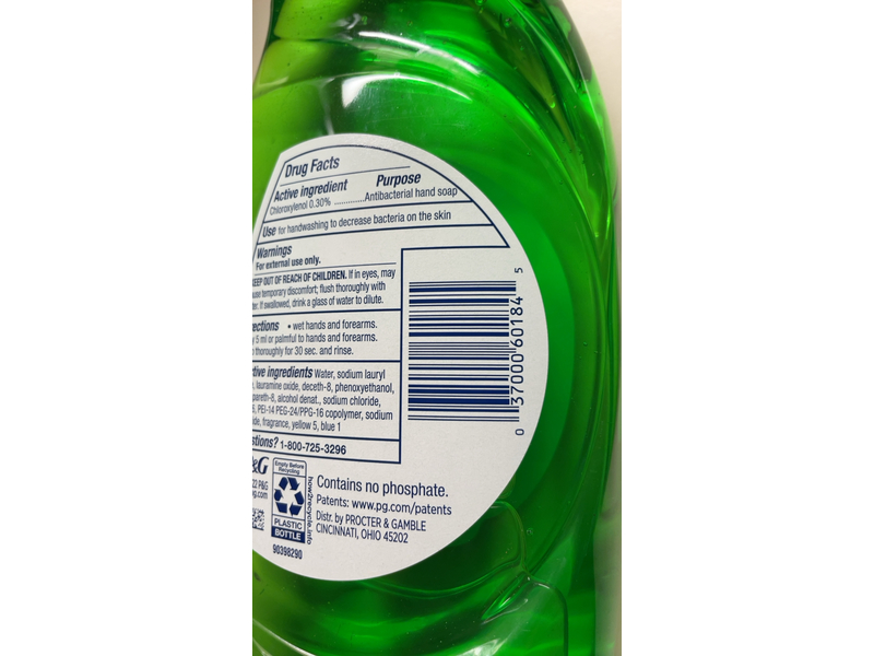 Dawn Ultra Antibacterial Dishwashing Liquid Dish Soap, Apple Blossom, 19.4 fl oz/573 mL