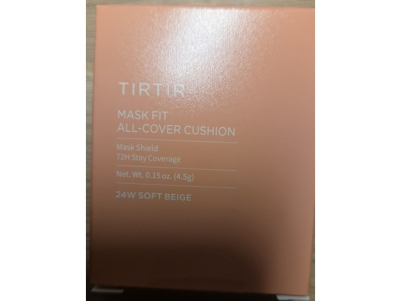 TirTir Mask Fit All-Cover Cushion Foundation, 24W Soft Beige, 0.15 fl oz/4.5 g