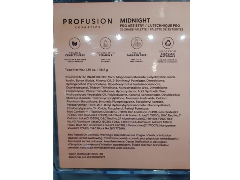 Profusion Pro Artistry 35 Shade Palette, Mid Night, 1.36 oz/38.5 g