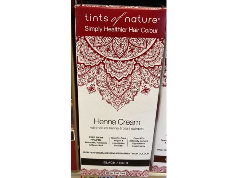 Tints Of Nature Henna Cream Semi-Permanent Hair Colour, Black, 2.4 fl oz/70 ml