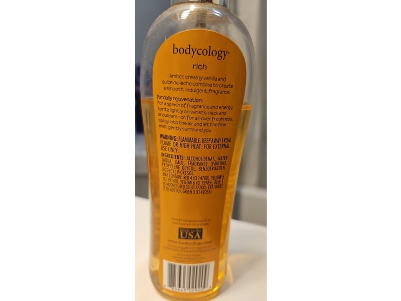 Bodycology Fragrance Mist, Bronzed Amber Obsession, 8 fl oz/237 mL