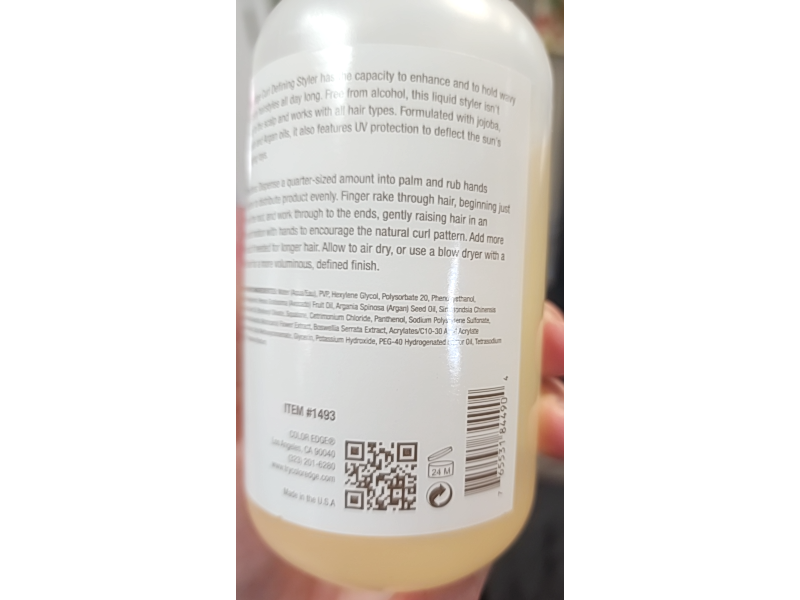 Color Edge Glazed Curl Defining Styler, Jojoba, Avocado & Argan Oils, 12 fl oz/355 mL