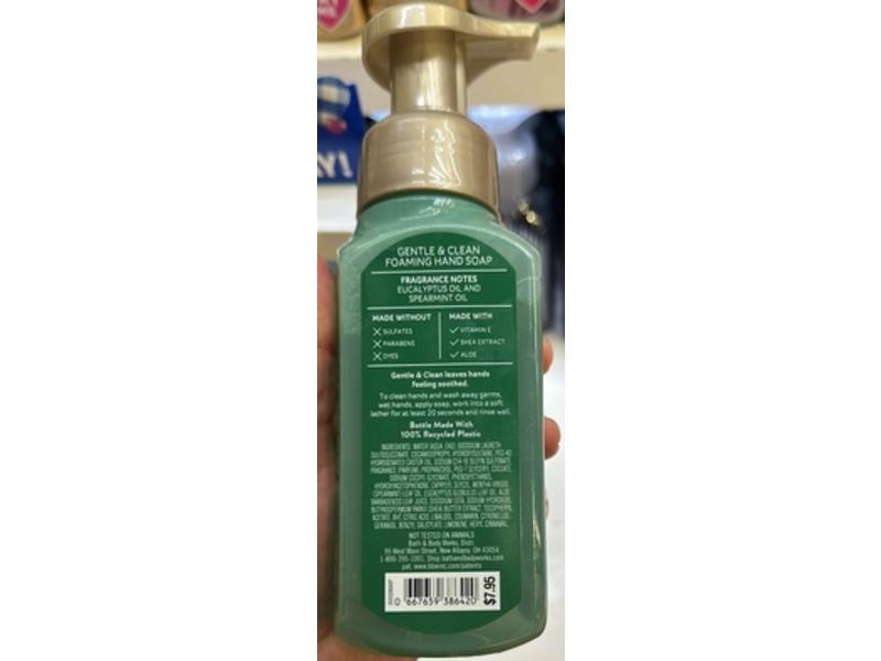 Bath & Body Works Gentle & Clean Hand Soap, Eucalyptus + Spearmint, 8.75 fl oz/259 mL