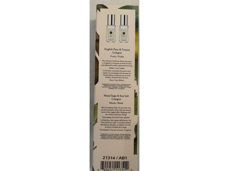 Jo Malone Travel Cologne Duo, English Pear & Freesia, Wood Sage, Sea Salt, 0.3 oz/9 mL