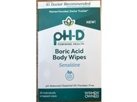 pH-D Feminine Health Support Body Wipes, Boric Acid, 20 Count - thumbnail 2
