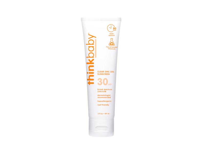 Thinkbaby Clear Zinc Sunscreen, SPF 30, 3 fl oz/89 mL