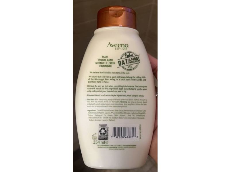 Aveeno Plant Protein Blend Conditioner, Strength & Length, 12 fl oz/354 mL