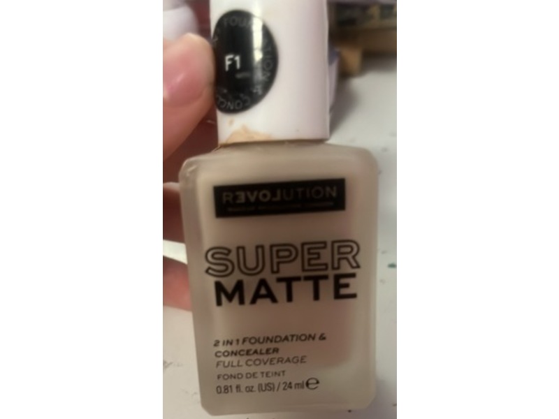 Revolution Super Matte Foundation, F1, 0.8 fl oz/24 mL