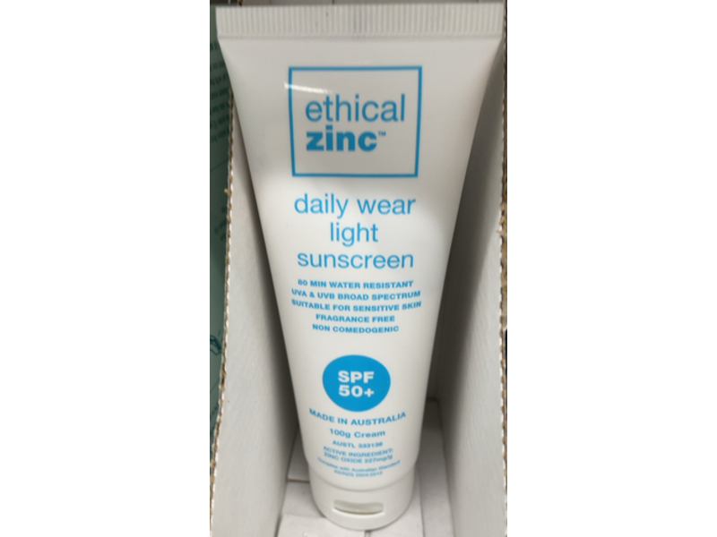 Ethical Zinc Daily Wear Sunscreen Cream, SPF 50+, 100 g