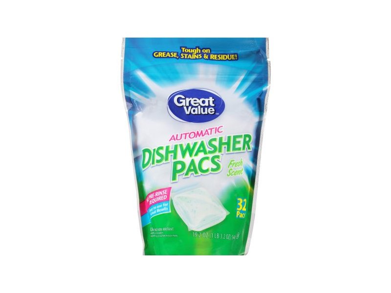 Great Value Automatic Dishwasher Pacs Ingredients and Reviews