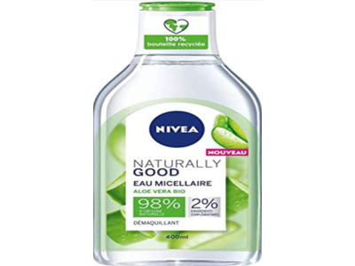 Nivea Naturally Good Water Micellar Water, Aloe Vera, 400 mL