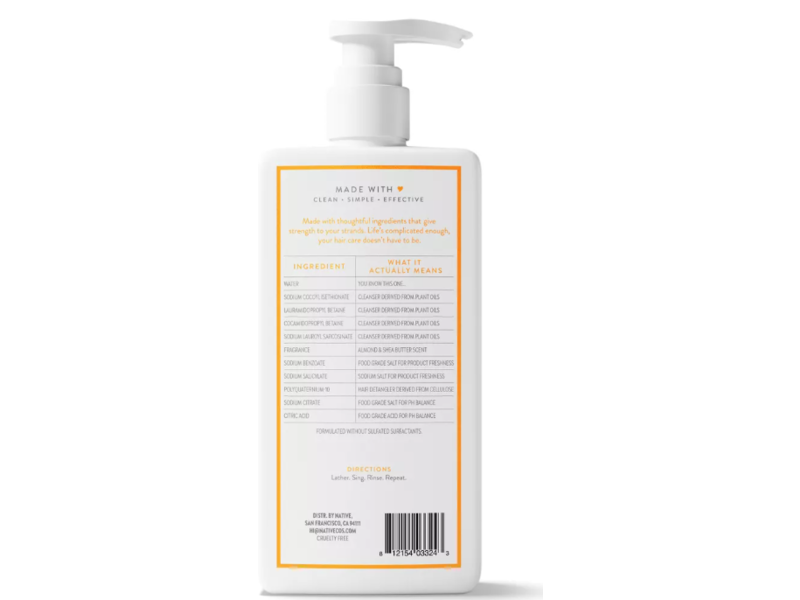 Native Almond & Shea Butter Strengthening Shampoo, 16.5 fl oz/487 m