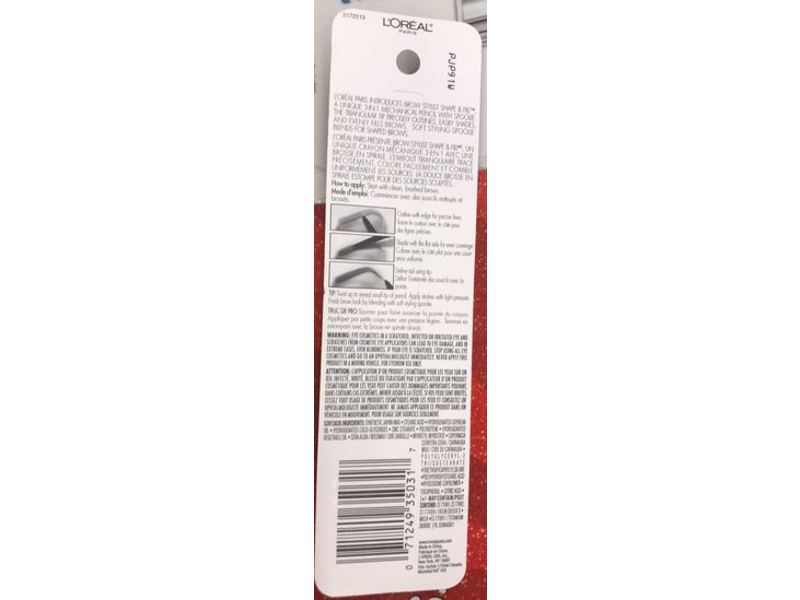 L'Oreal Brow Stylist Shape & Fill Pencil, 420 Dark Brunette, 0.008 oz/250 mg