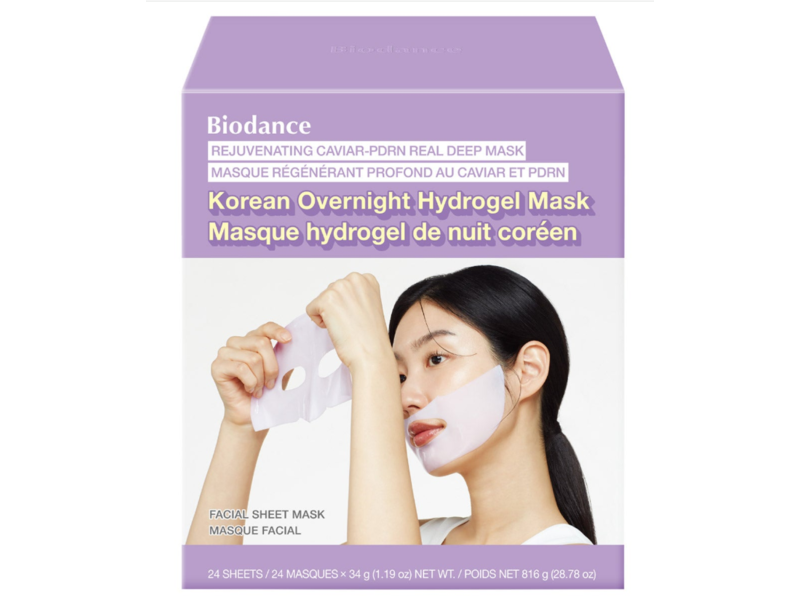 Biodance Korean Overnight Hydrogel Mask, Caviar-PDRN, 28.78 oz/816 g, 24 Count