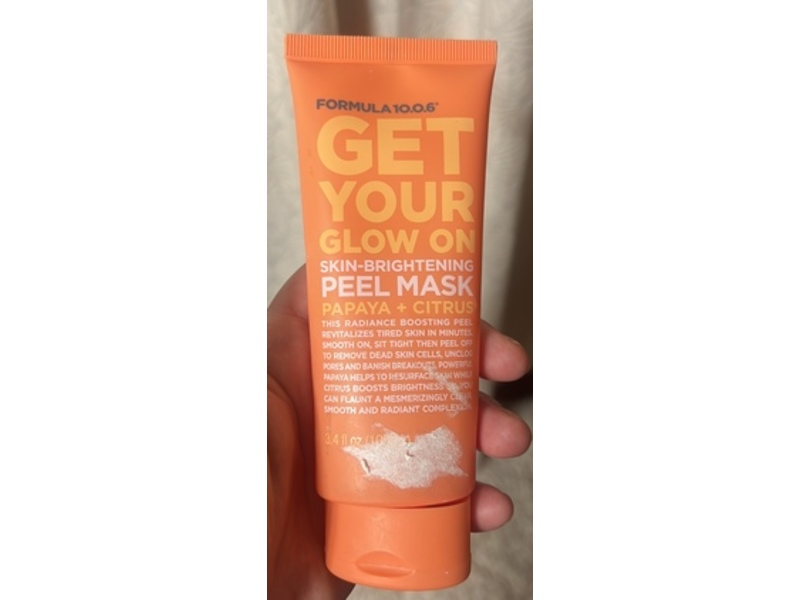 Formula 10.0.6 Get Your Glow On Skin-Brightening Peel Mask, Papaya + Citrus, 3.4 fl oz/100 mL