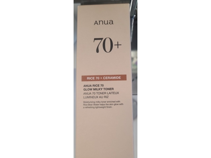 Anua 70+ Glow Milky Toner, Rice 70+ & Ceramide, 250 mL