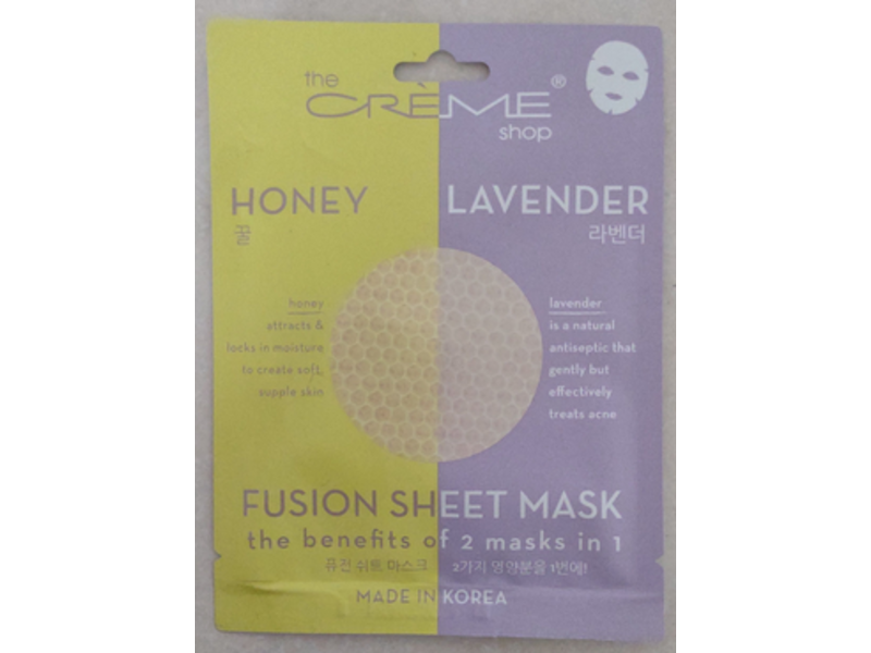 The Creme Shop 2 In 1 Fusion Sheet Mask, Honey & Lavender, 1 Count