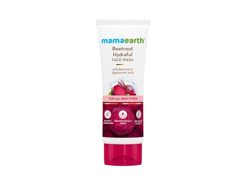 Mamaearth Beetroot Hydraful Face Wash, Beetroot & Hyaluronic Acid, 100 mL