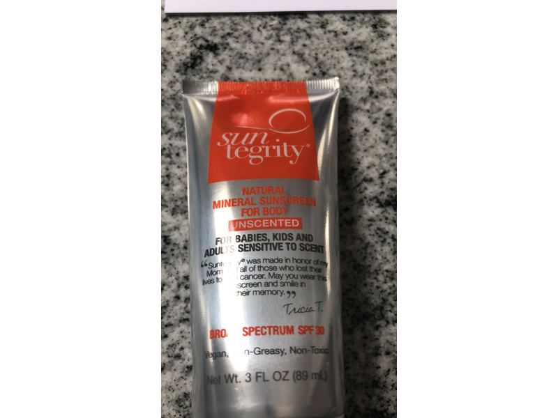 Suntegrity Natural Mineral Body Sunscreen, SPF 30, 3 fl oz (85 g)