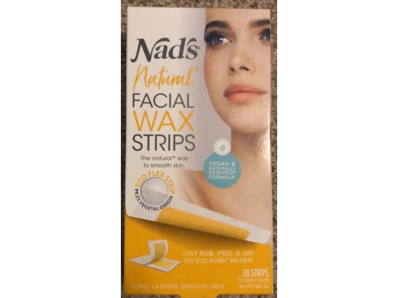Nad's Natural Facial Wax Strips, 30 Count