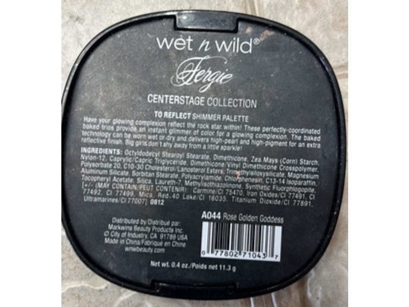 Wet n Wild Fergie Shimmer Palette, A044 Rose Golden Goddess, 0.4 oz/11.3 g