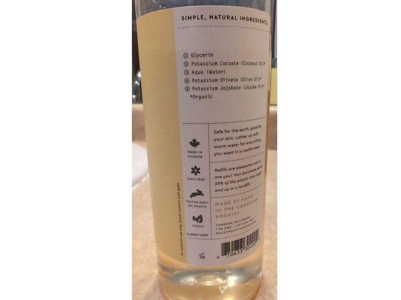 Rocky Mountain Soap Co. Everything Wash, Organic Coconut, Jojoba & Olive Oils, Scent Free, 1 L
