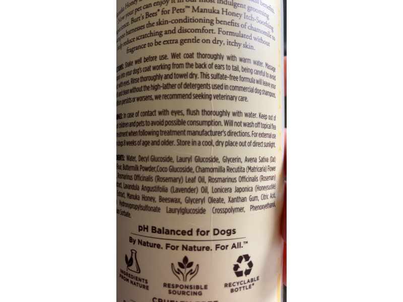 Burt's Bees Itch - Soothing Shampoo, Manuka Honey, Chamomile, 16 fl oz/473 mL